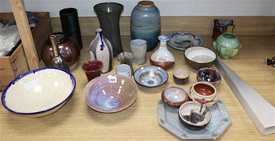 A collection of late 20th / early 21st century glazed art pottery